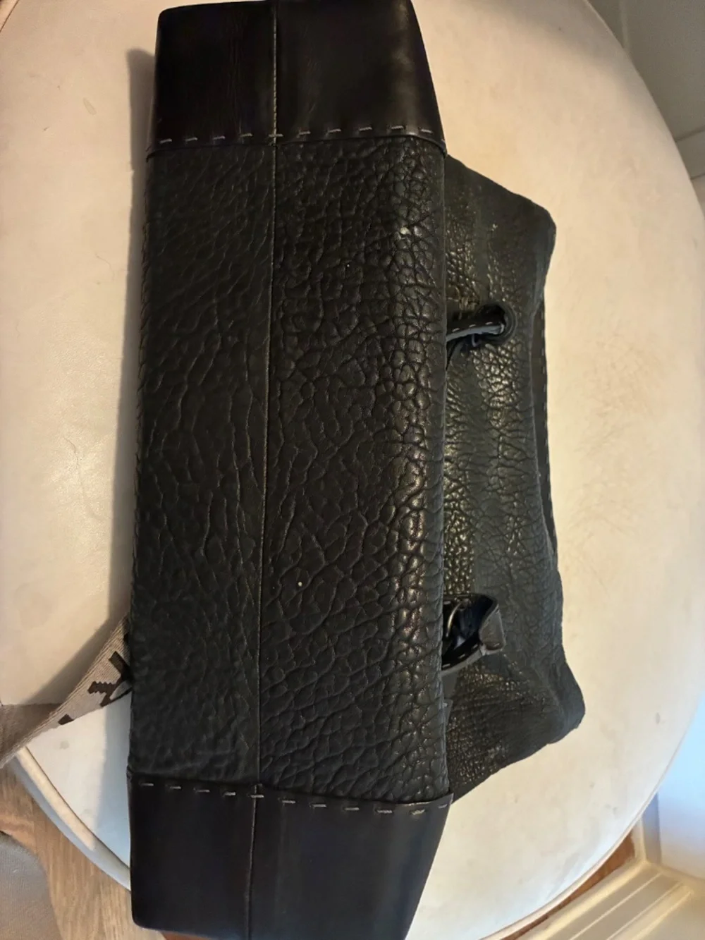 Henry Beguelin Black Leather Tote/Messenger Bag - Handcrafted in Italy